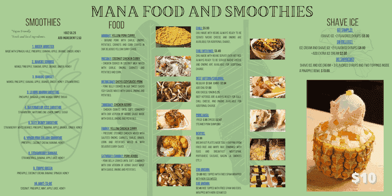 Mana Smoothies & Food