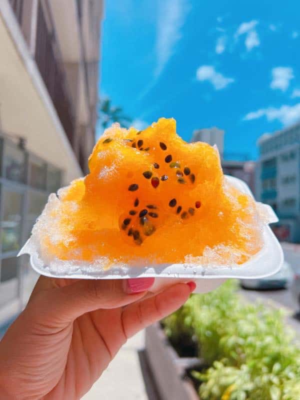New! Shaved Ice with Lilikoi Passion flavor.