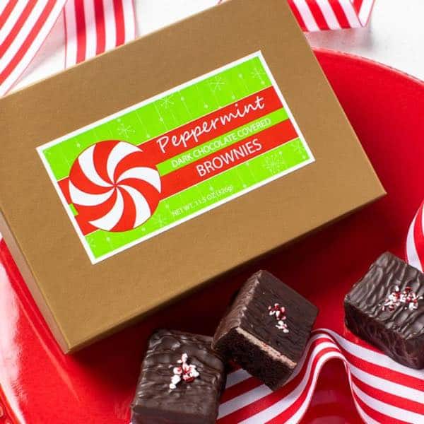 Dark Chocolate Covered Peppermint Brownie $14.75
