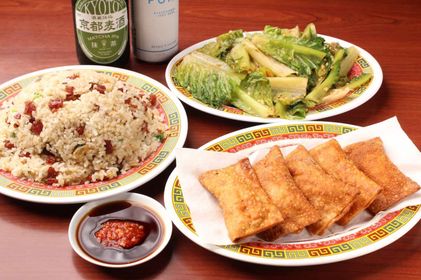 Use the coupon offer for generous portions of Fried Rice, Fried Lettuce and Gau Gee. Feeds 2-3 people!